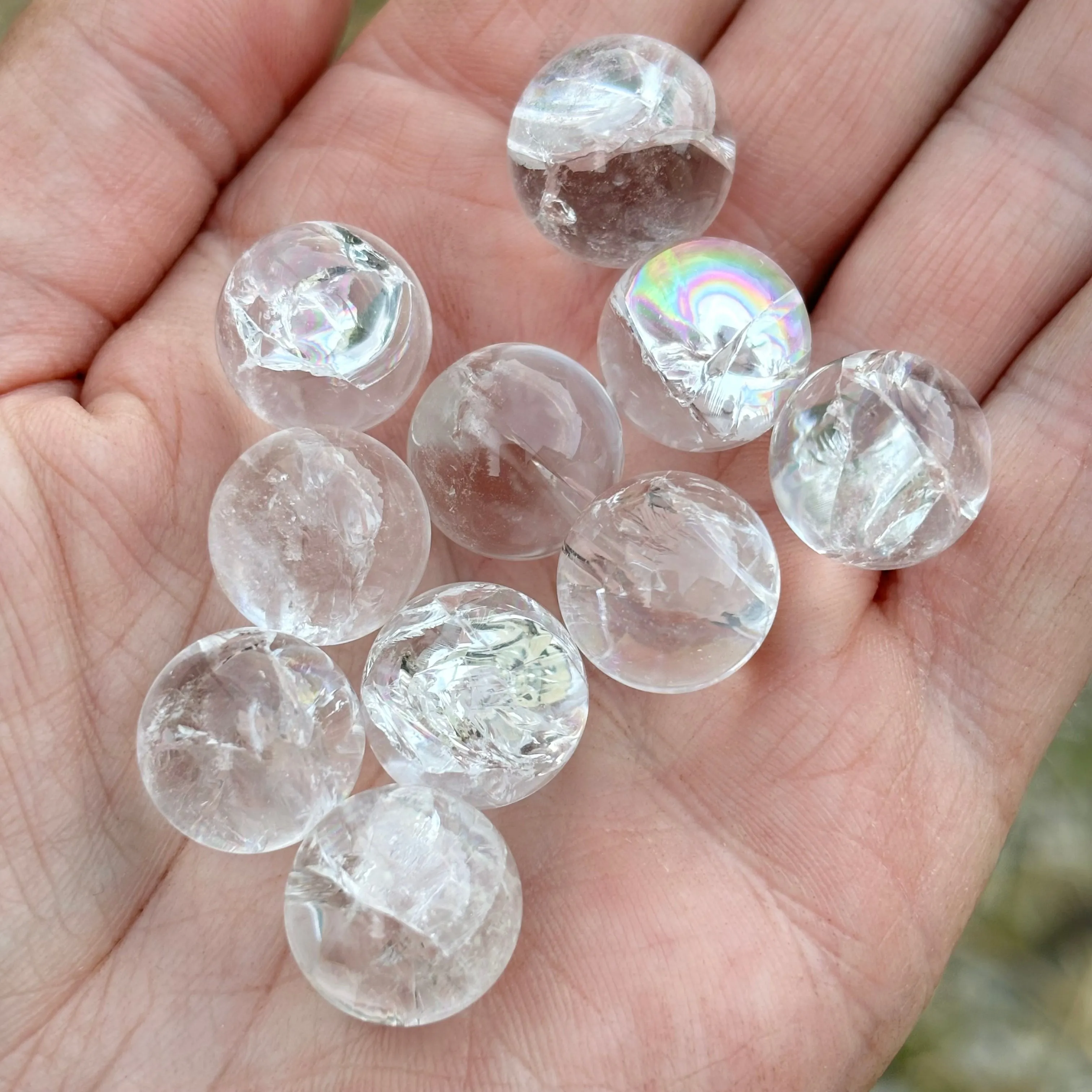 Mini Clear Quartz Rainbow Sphere
