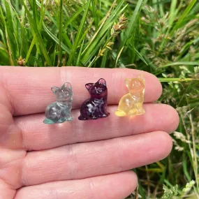 Mini Fluorite Sitting Cat
