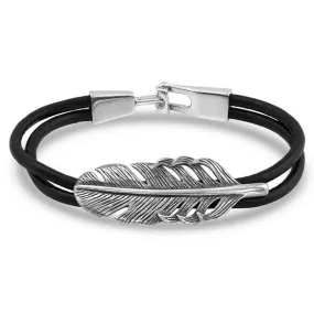 Montana Silversmiths Antiqued Feather Leather Bracelet