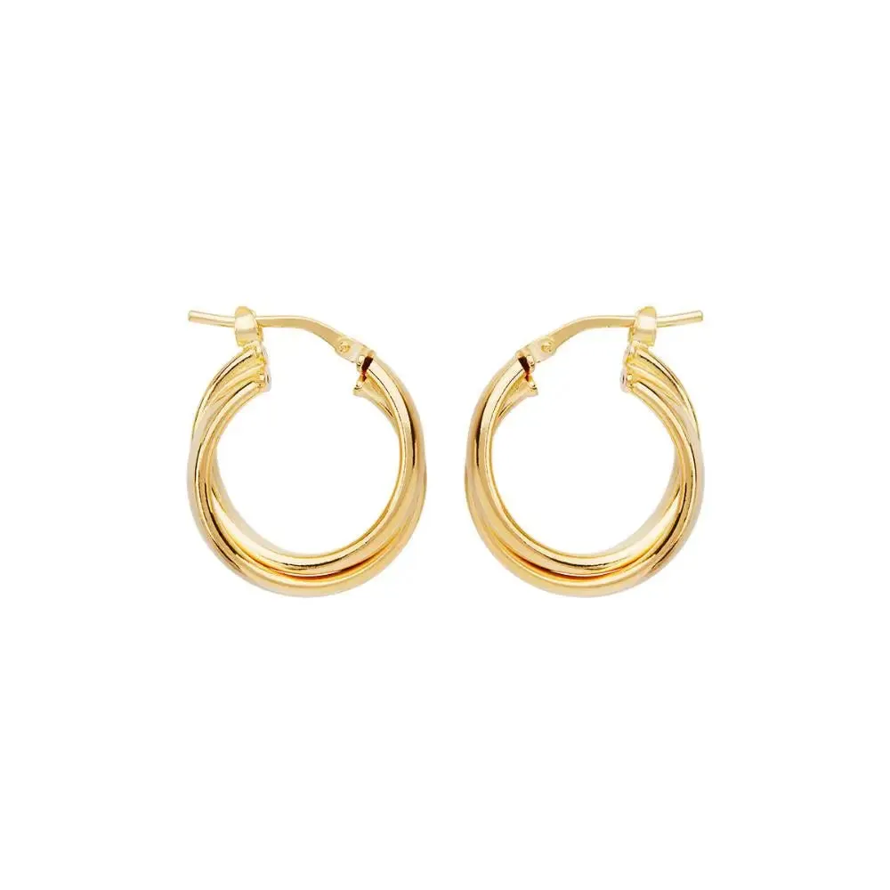 Najo Yellow Gold Sunshine Hoop Earrings