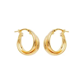 Najo Yellow Gold Sunshine Hoop Earrings