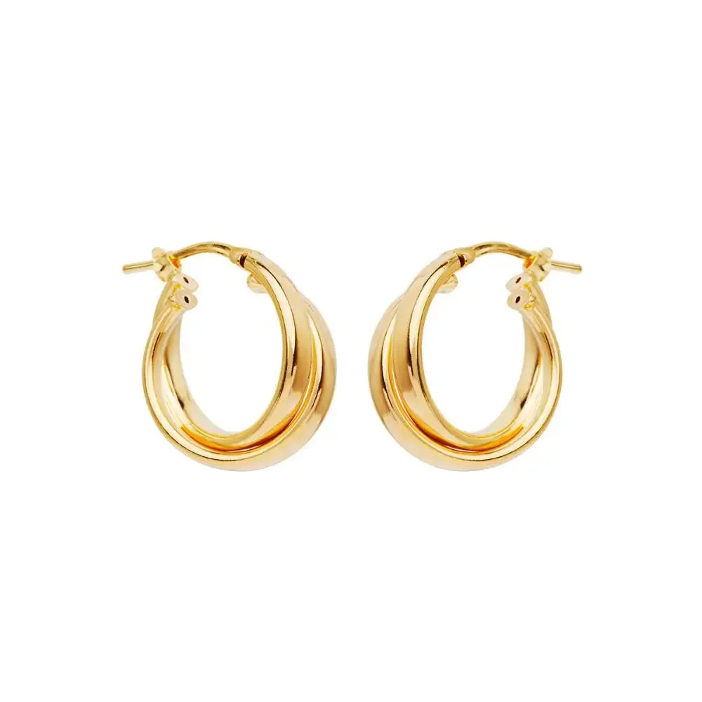 Najo Yellow Gold Sunshine Hoop Earrings