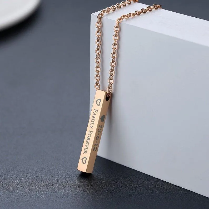 Name Block Necklace - Block Necklace with Name, Personalized Name Pendant by Cushy Pups