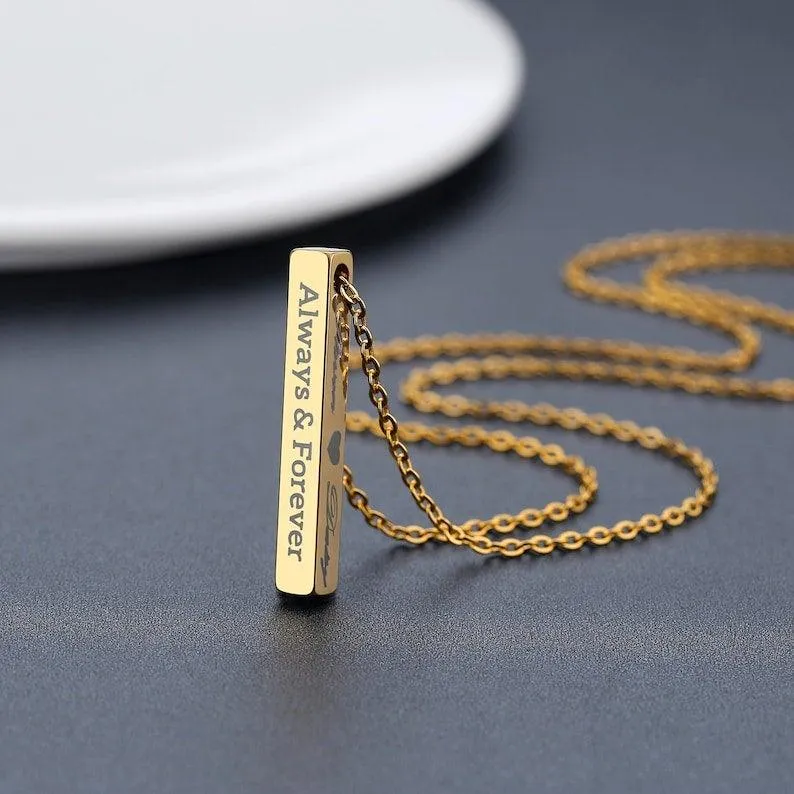 Name Block Necklace - Block Necklace with Name, Personalized Name Pendant by Cushy Pups