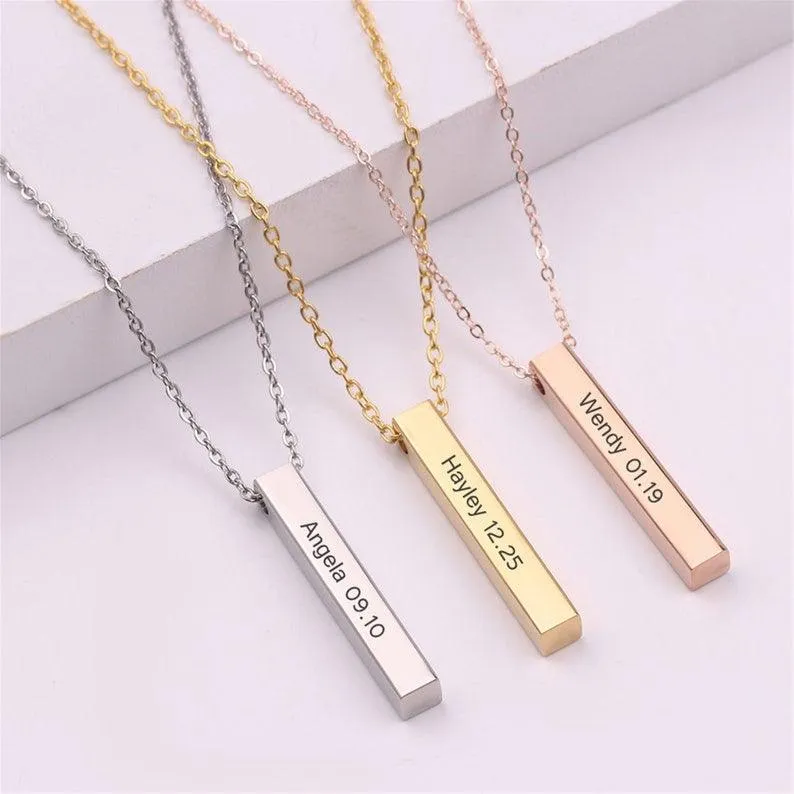 Name Block Necklace - Block Necklace with Name, Personalized Name Pendant by Cushy Pups