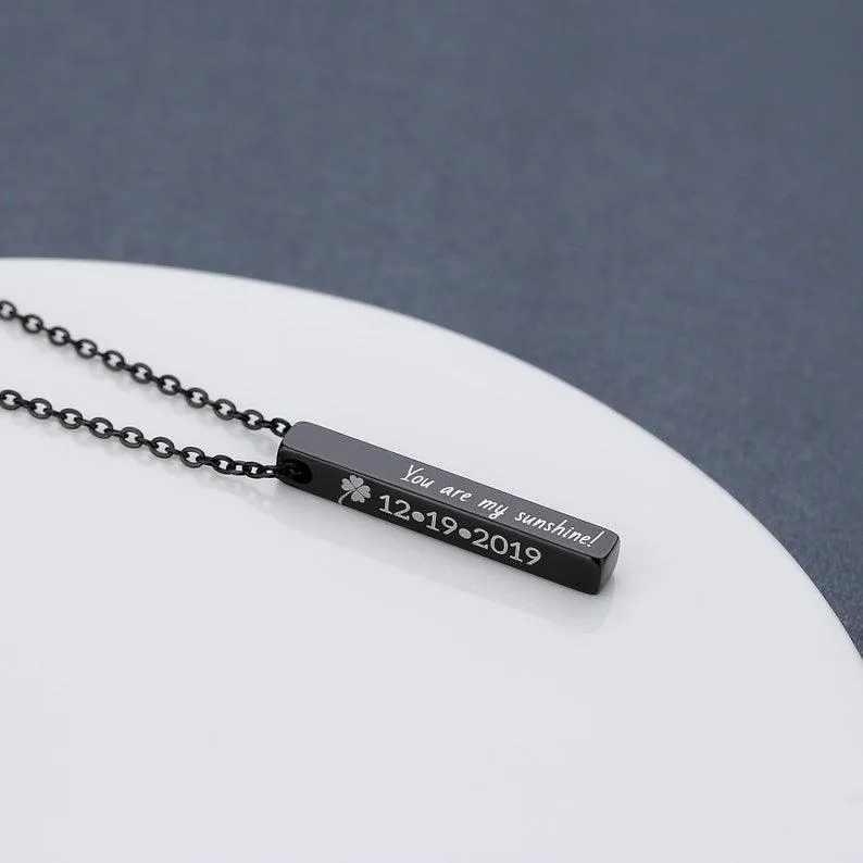 Name Block Necklace - Block Necklace with Name, Personalized Name Pendant by Cushy Pups