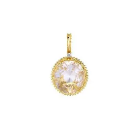 Natural Clear Quartz Double-Sided Pendant