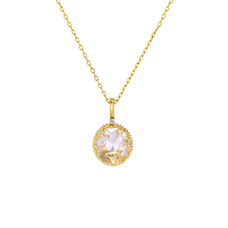 Natural Clear Quartz Double-Sided Pendant