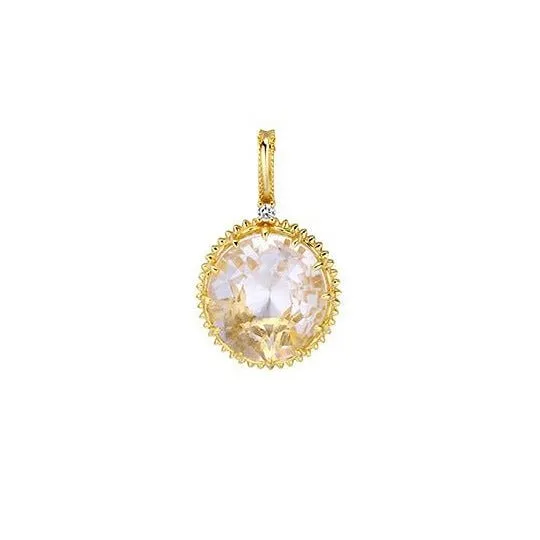 Natural Clear Quartz Double-Sided Pendant