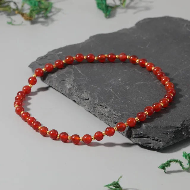 Natural Stone Blue Spotted Stone Beach Women Anklet