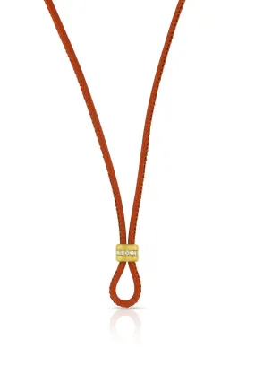 Orange Leather Cord with Diamond Slider