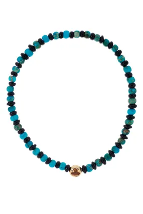 Orange Sapphire Turquoise Bead Bracelet