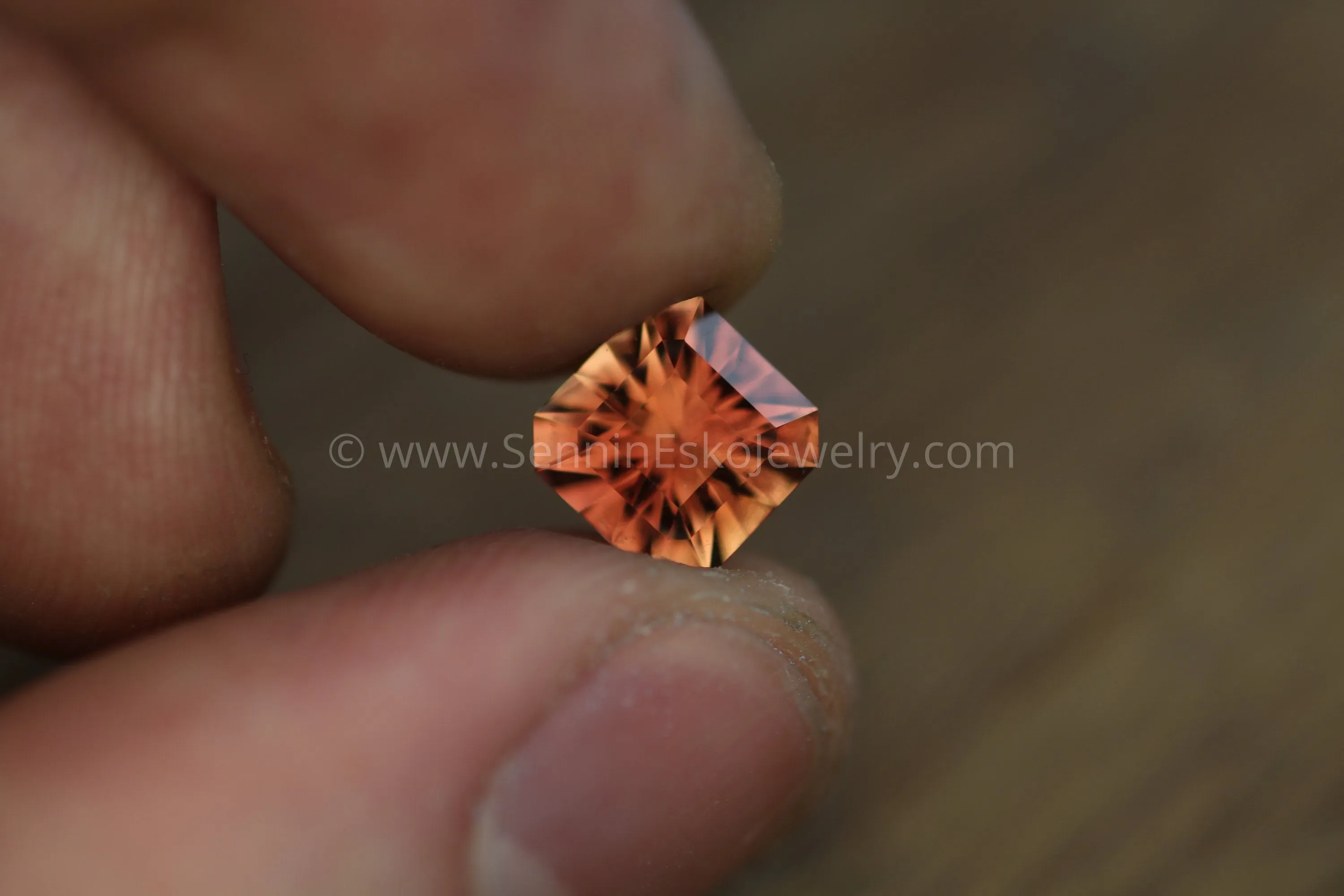 Oregon Sunstone Octagon Square Cut - 8.3mm - 2.5 ct - Precision Cut Gemstone