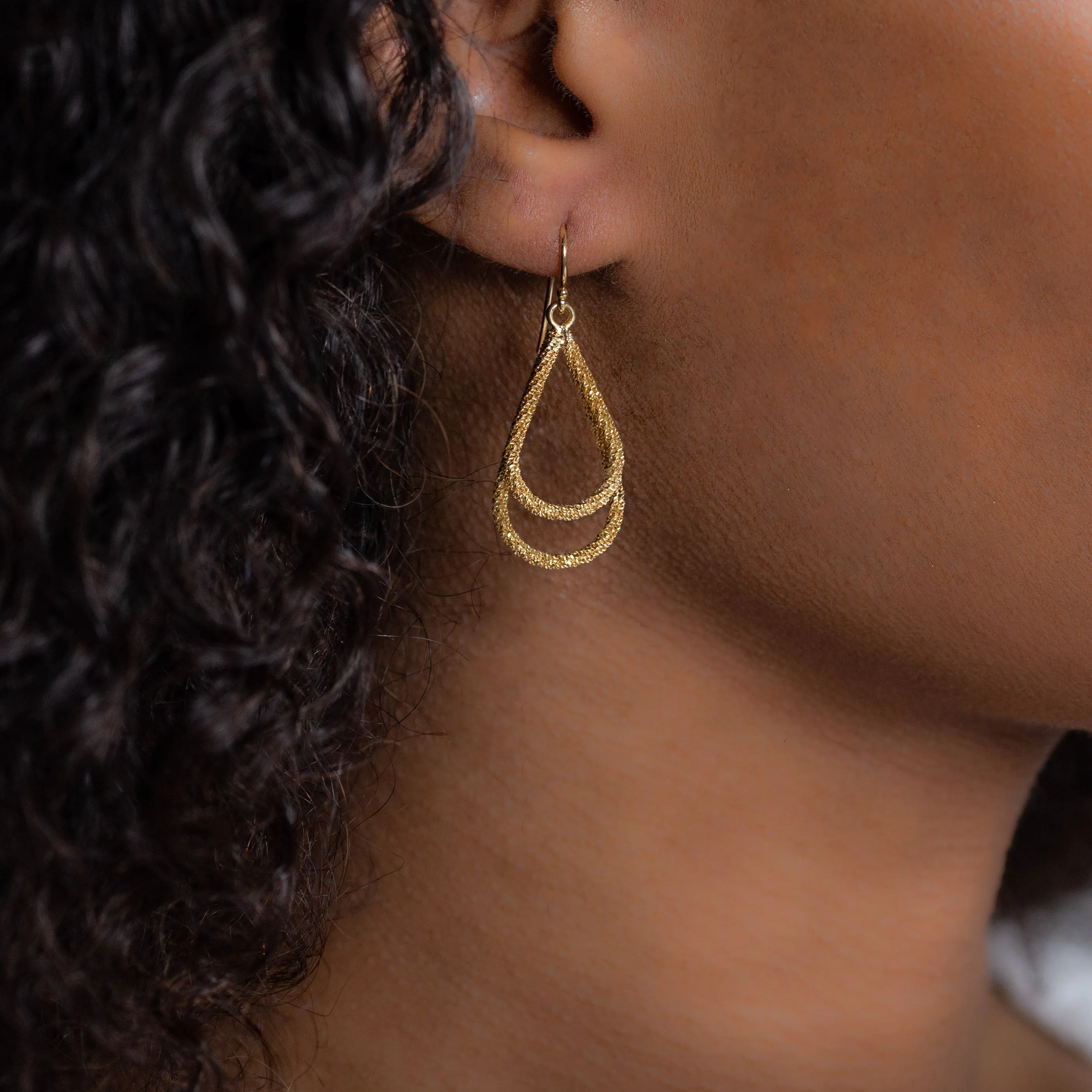 Paired Teardrop Stardust Earrings