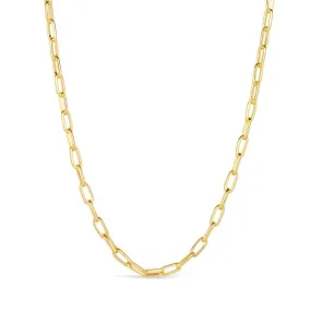 Paperclip Chain Necklace | Gold