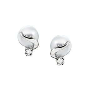 Pearl and Diamond Modern Earrings
