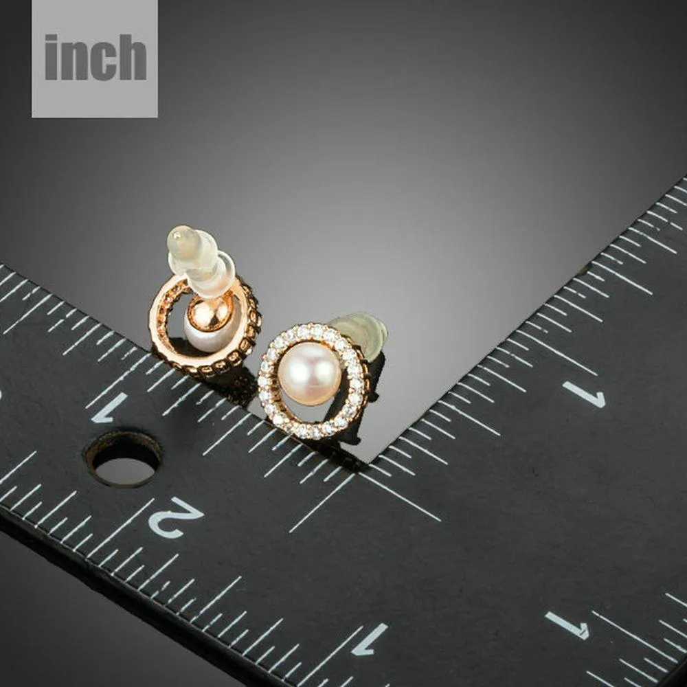 Pearl Eyeball Stud Earrings