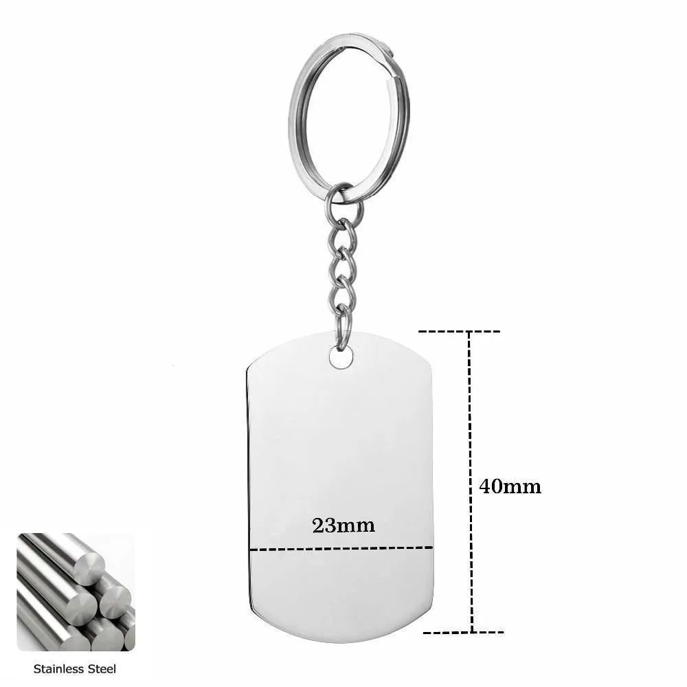 Personalized Photo Silver Keychains Engraved For Him