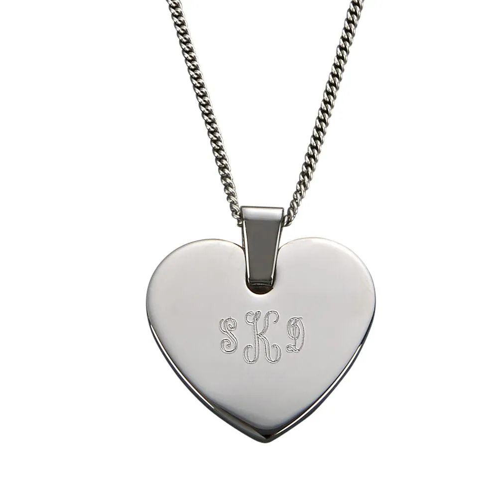 Personalized Silver Heart Pendant Necklace