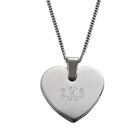 Personalized Silver Heart Pendant Necklace