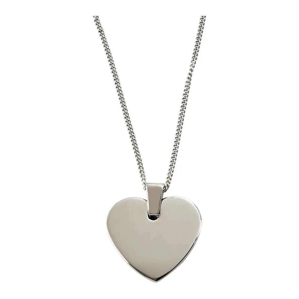 Personalized Silver Heart Pendant Necklace