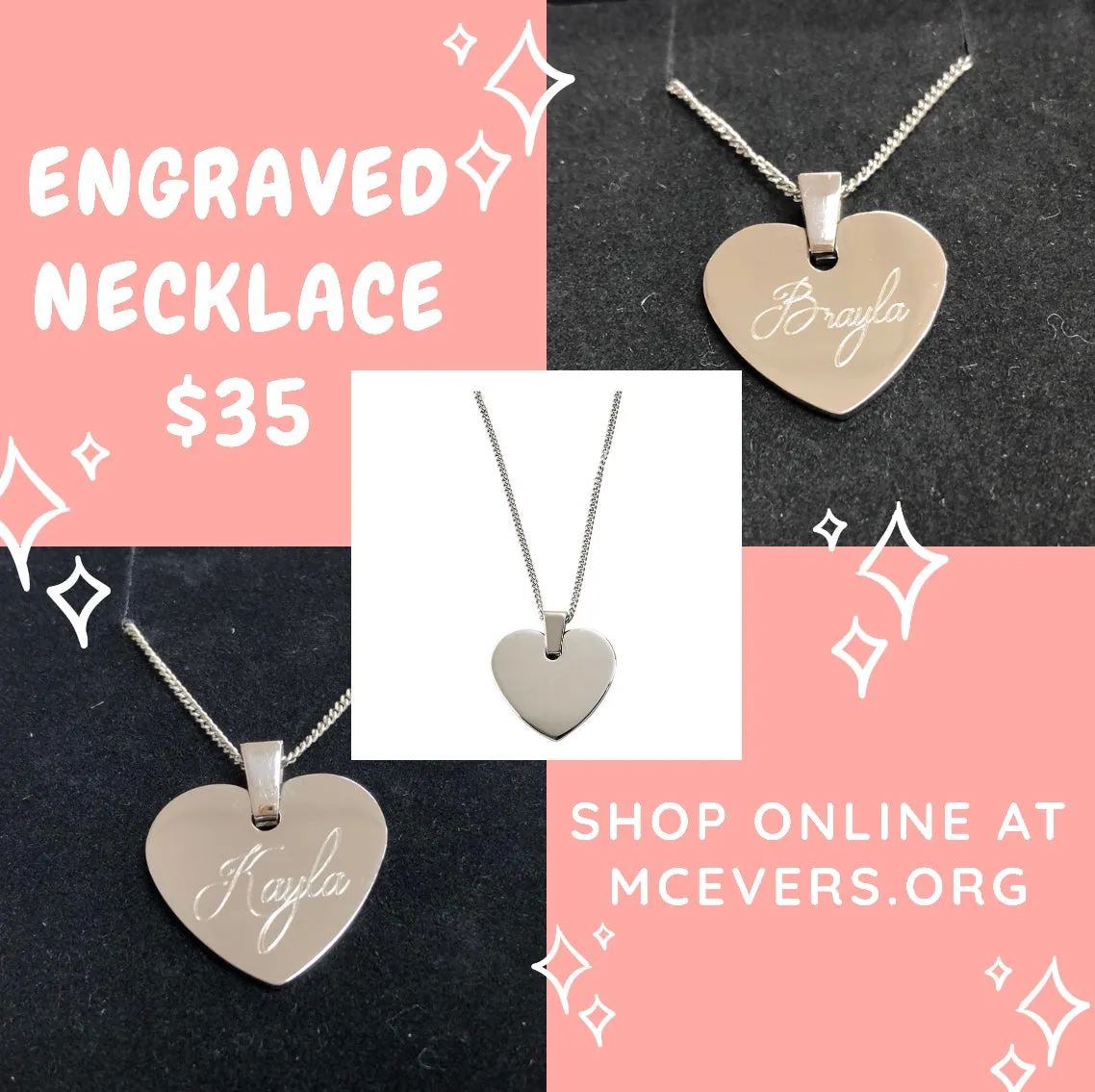 Personalized Silver Heart Pendant Necklace