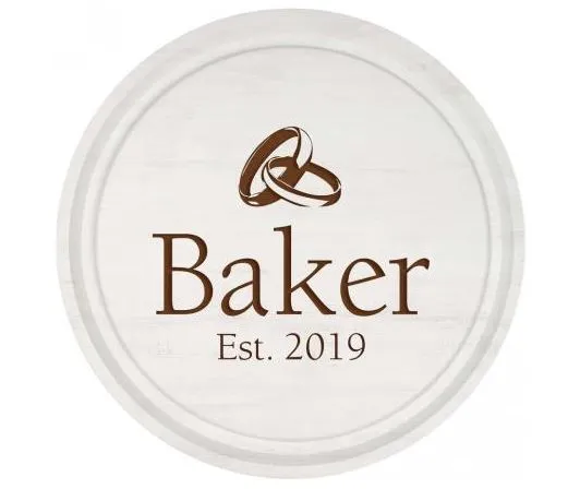 Personalized White Circle Sign