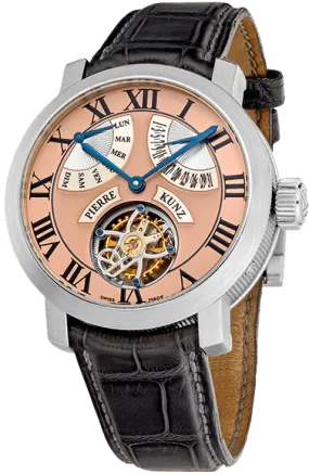 Pierre Kunz Grande Complication Tourbillon Retrograde Day and Date 18k White Gold Men's Watch