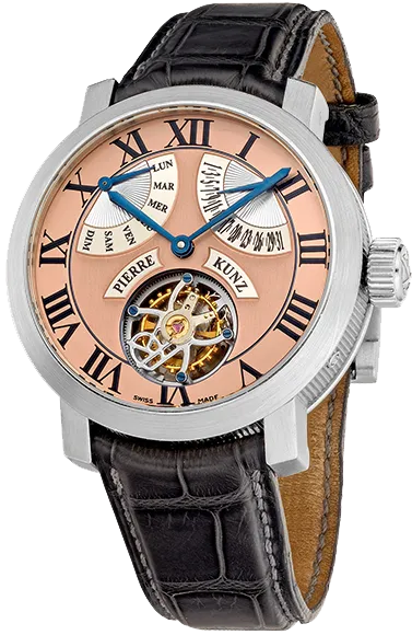Pierre Kunz Grande Complication Tourbillon Retrograde Day and Date 18k White Gold Men's Watch