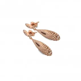 Quest Filigree Teardrop Rose Gold Earrings DE656