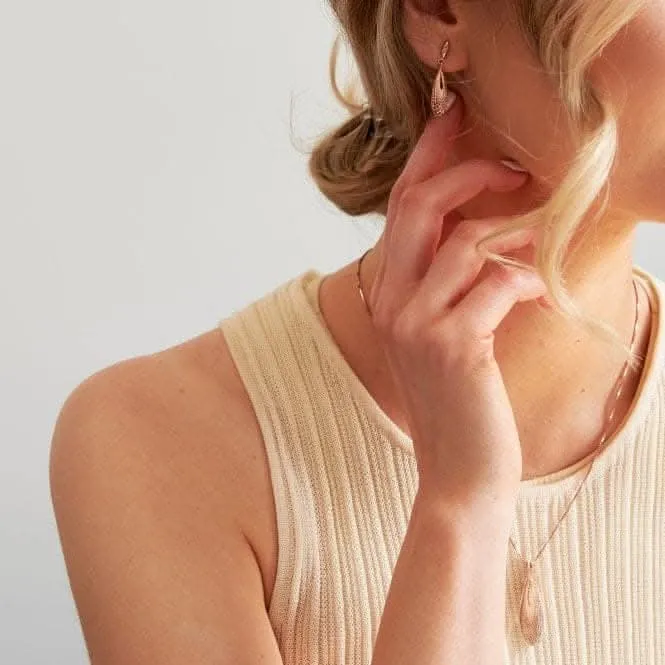 Quest Filigree Teardrop Rose Gold Earrings DE656