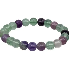 Rainbow Fluorite 8mm Bead Bracelet