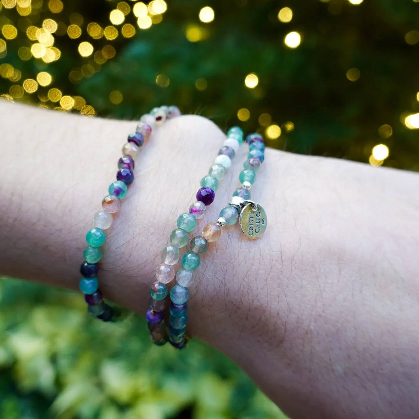 Rainbow Magic Fluorite Signature Stretch Bracelet