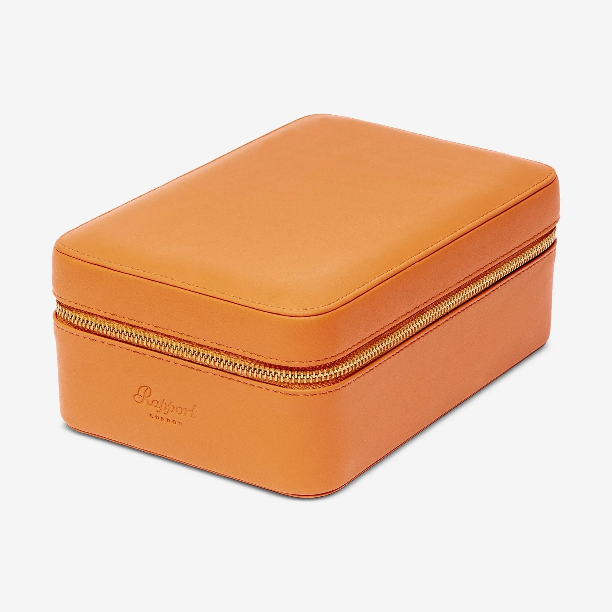Rapport London Hyde Park Tan Smooth Leather Four Watch Zip Case D272