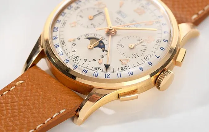 Record Triple Date Moonphase & Chronograph 1950s Valjoux 88