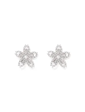 Rory Pearl & Stone Flower Earrings