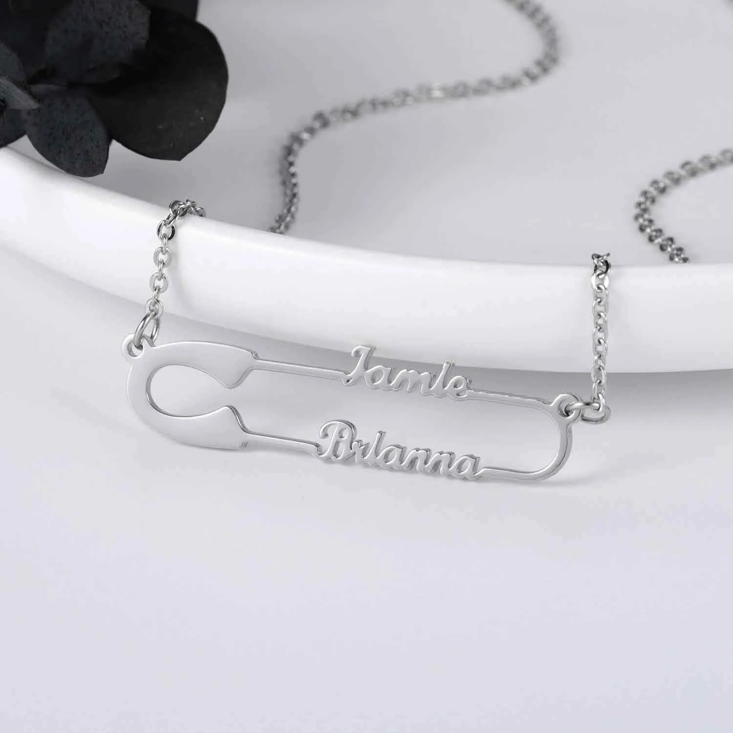 Safety pin necklace