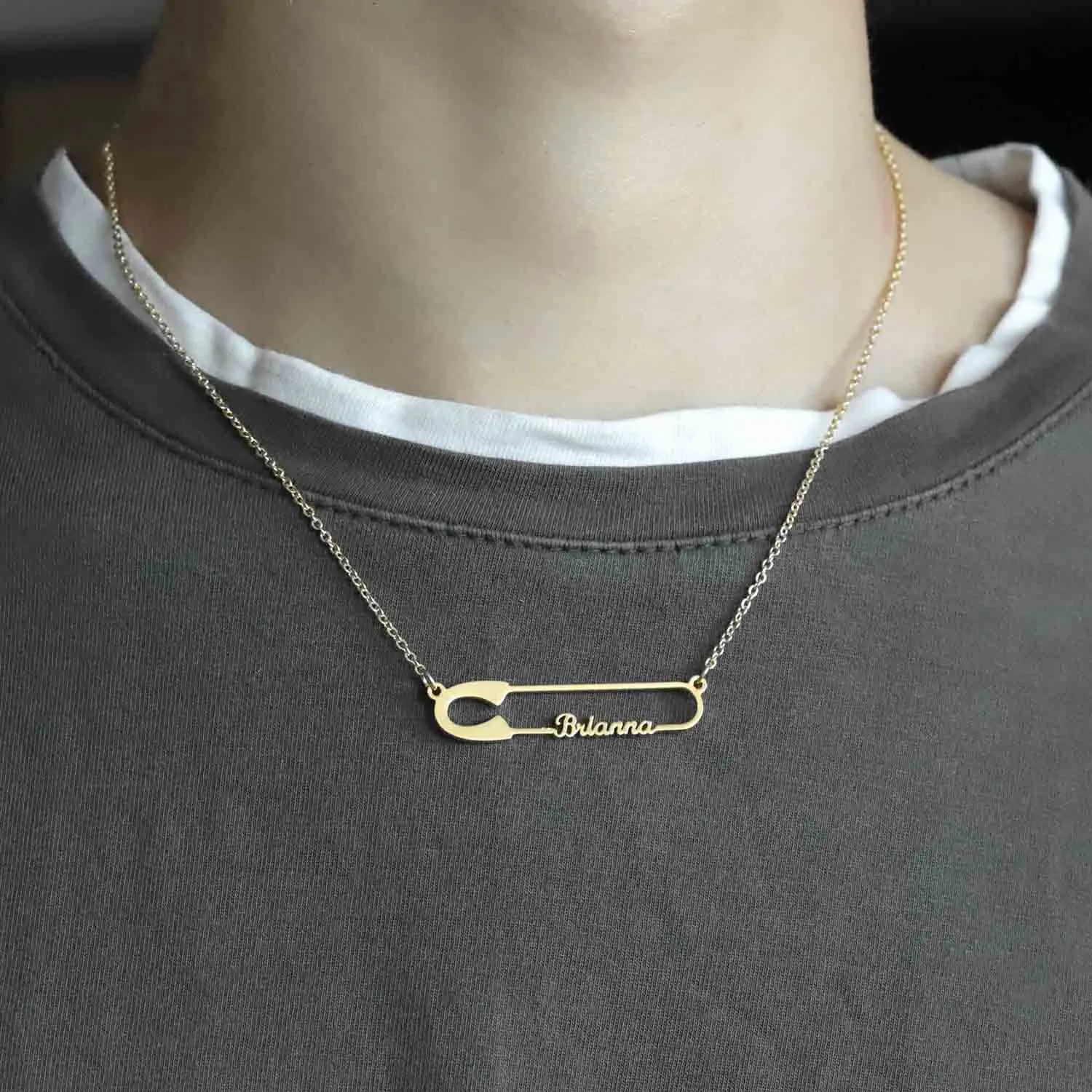 Safety pin necklace
