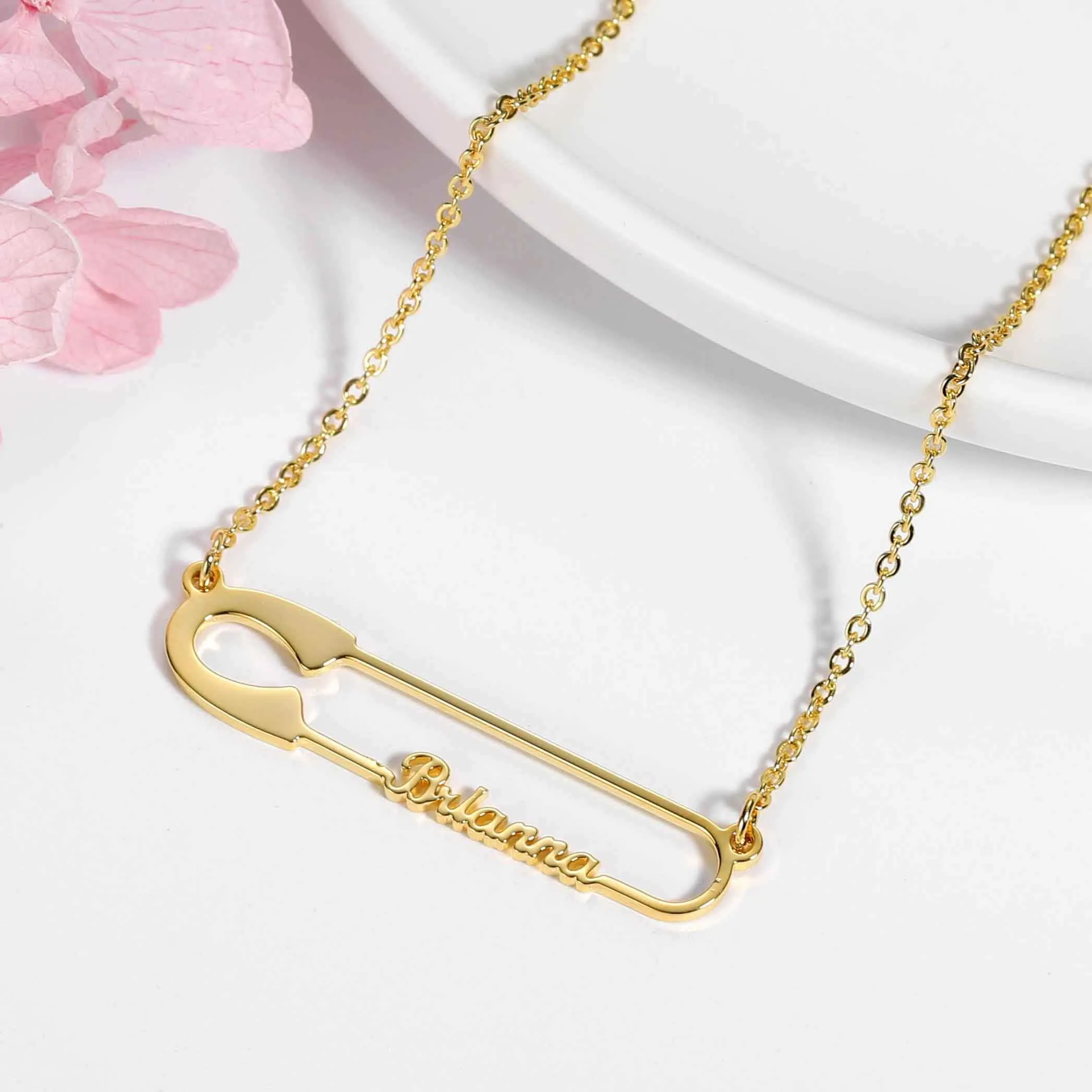 Safety pin necklace