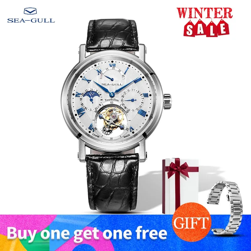seagull watch men tourbillon mechanical watch Multi-function watch skeleton watches sapphire watch luxury  tourbillion watch