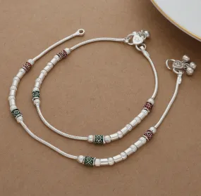 Shimmering Silver Anklet