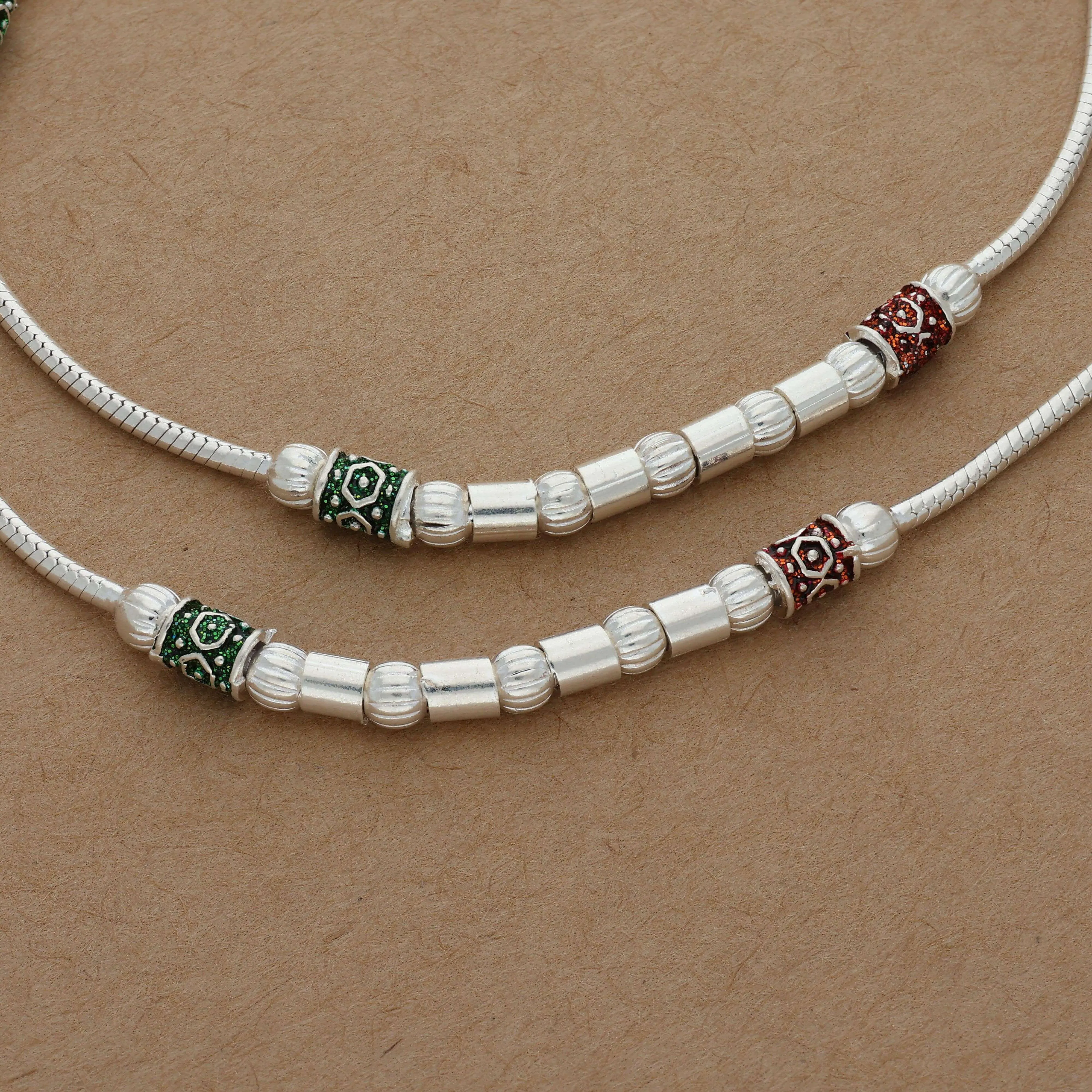 Shimmering Silver Anklet