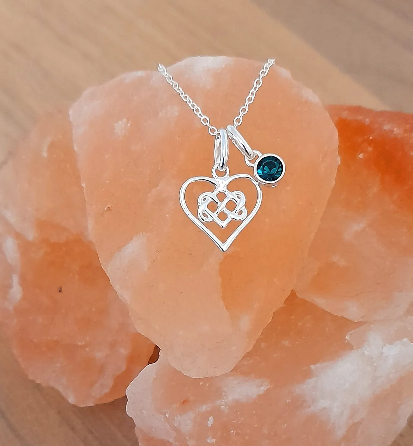 Sister Infinity Knot Necklace with Birthstone in Sterling Silver 925, Personalised Jewellery Gift