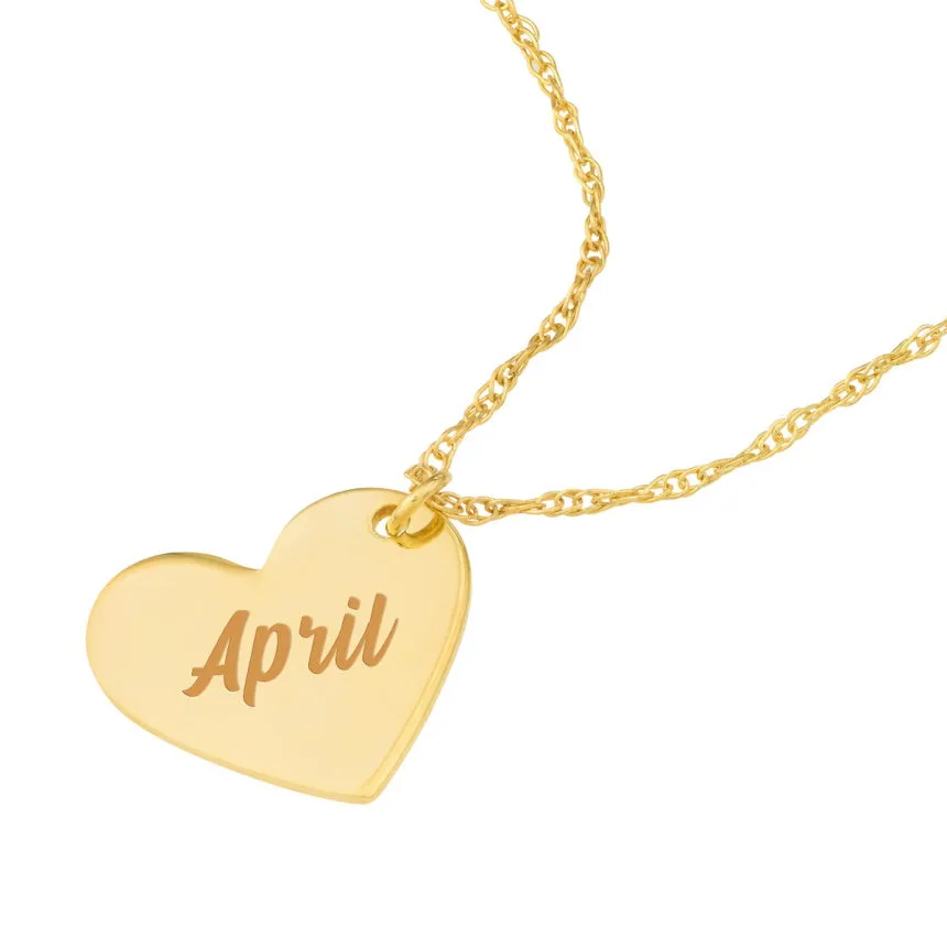 Small Engraved Heart Necklace