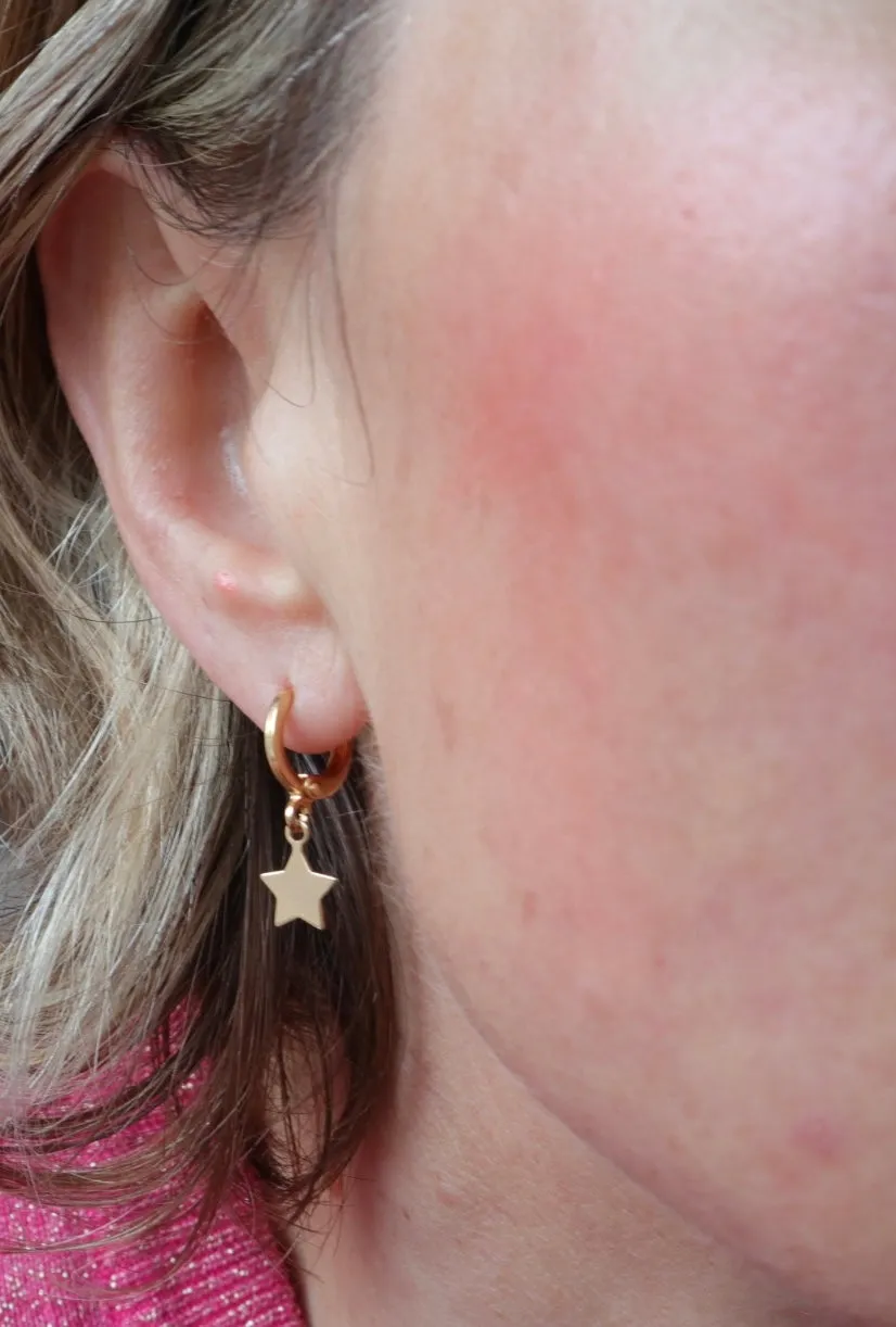 Star Hoop Earrings