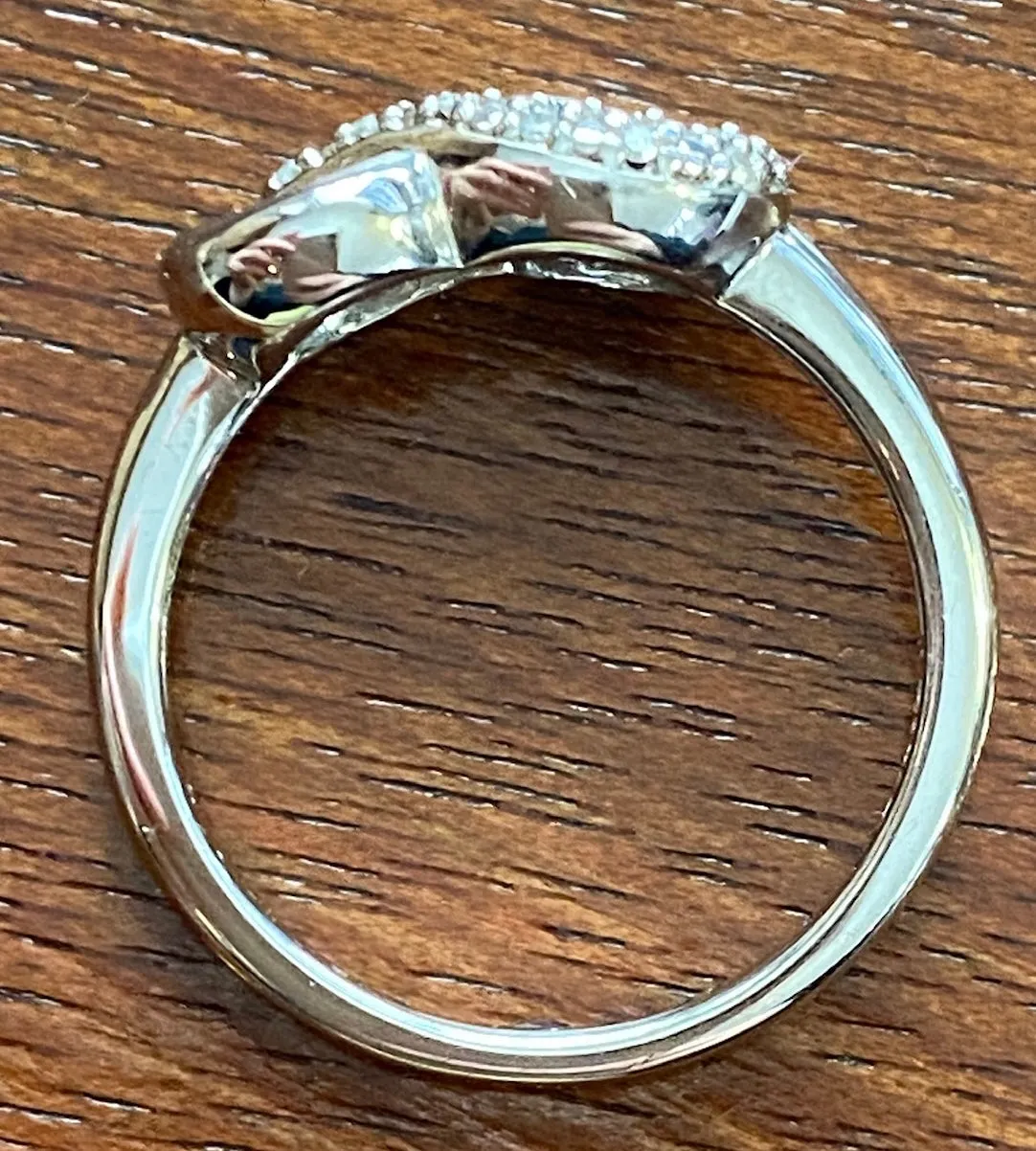 Sterling Silver 925 Diamond Infinity Knot Ring Sz 6.75