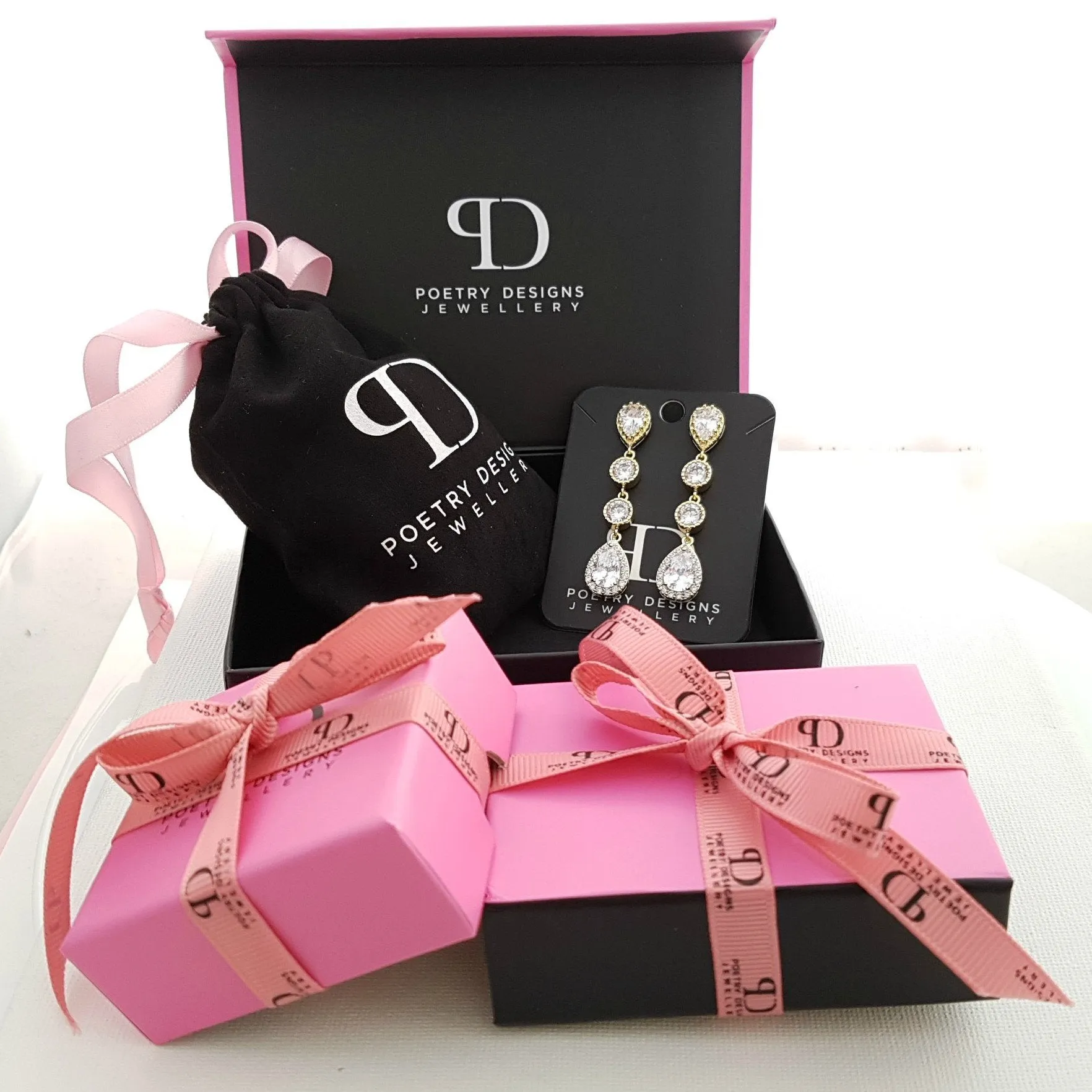 Teardrop Pearl Earrings for Weddings in Silver- Ella