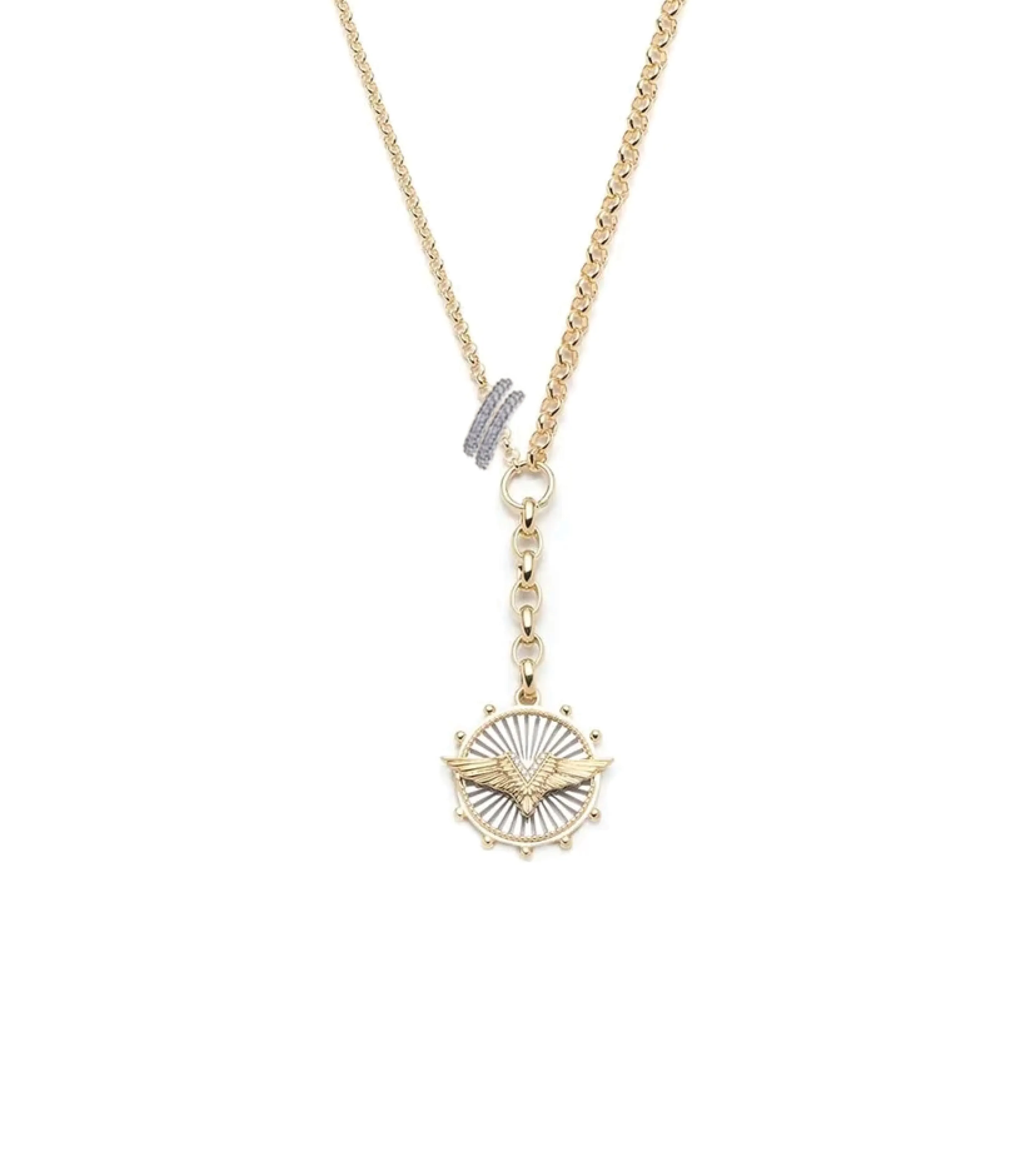 Tenet : Medium Mixed Belcher Extension Necklace with Heart Slides