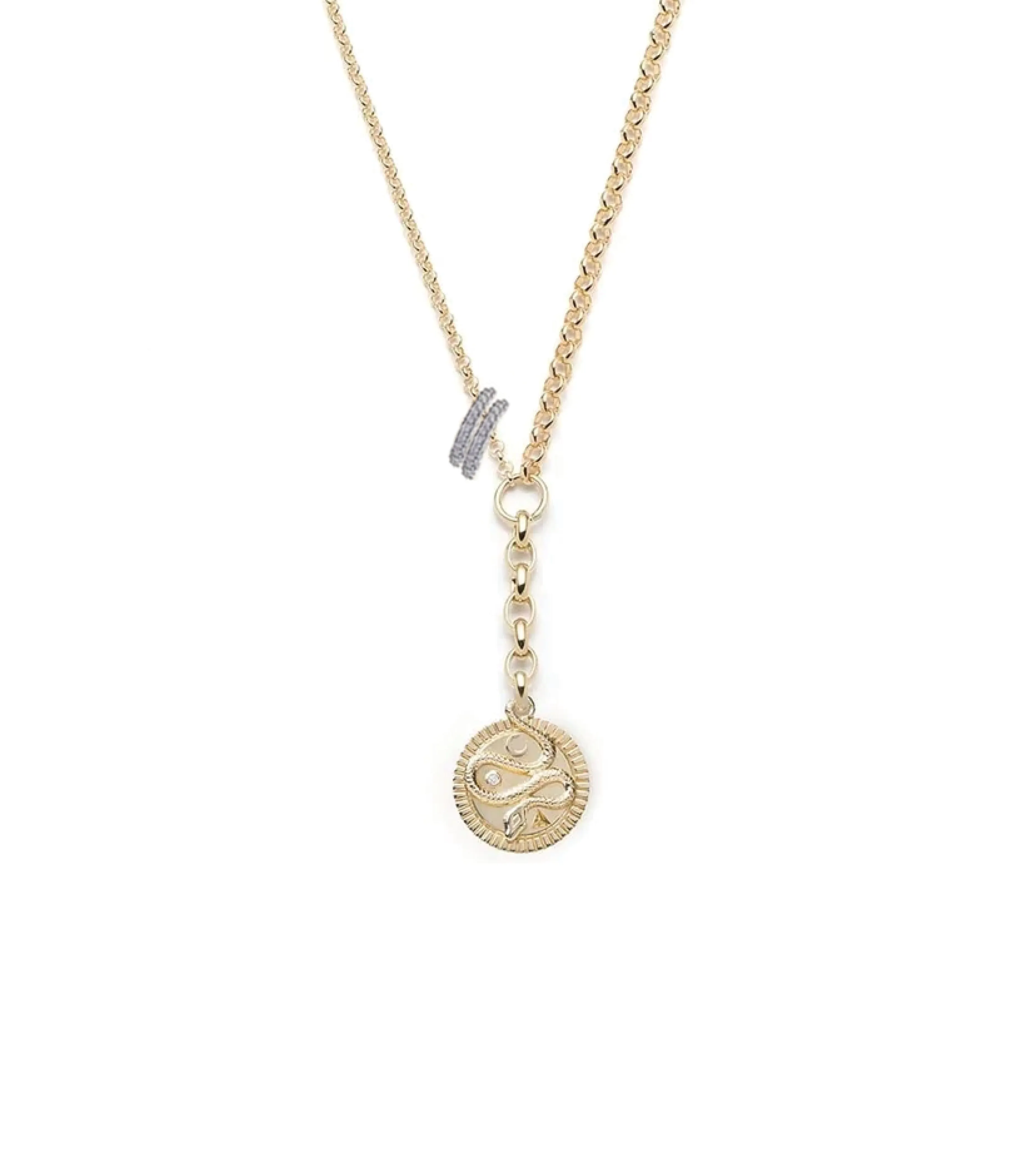 Tenet : Medium Mixed Belcher Extension Necklace with Heart Slides