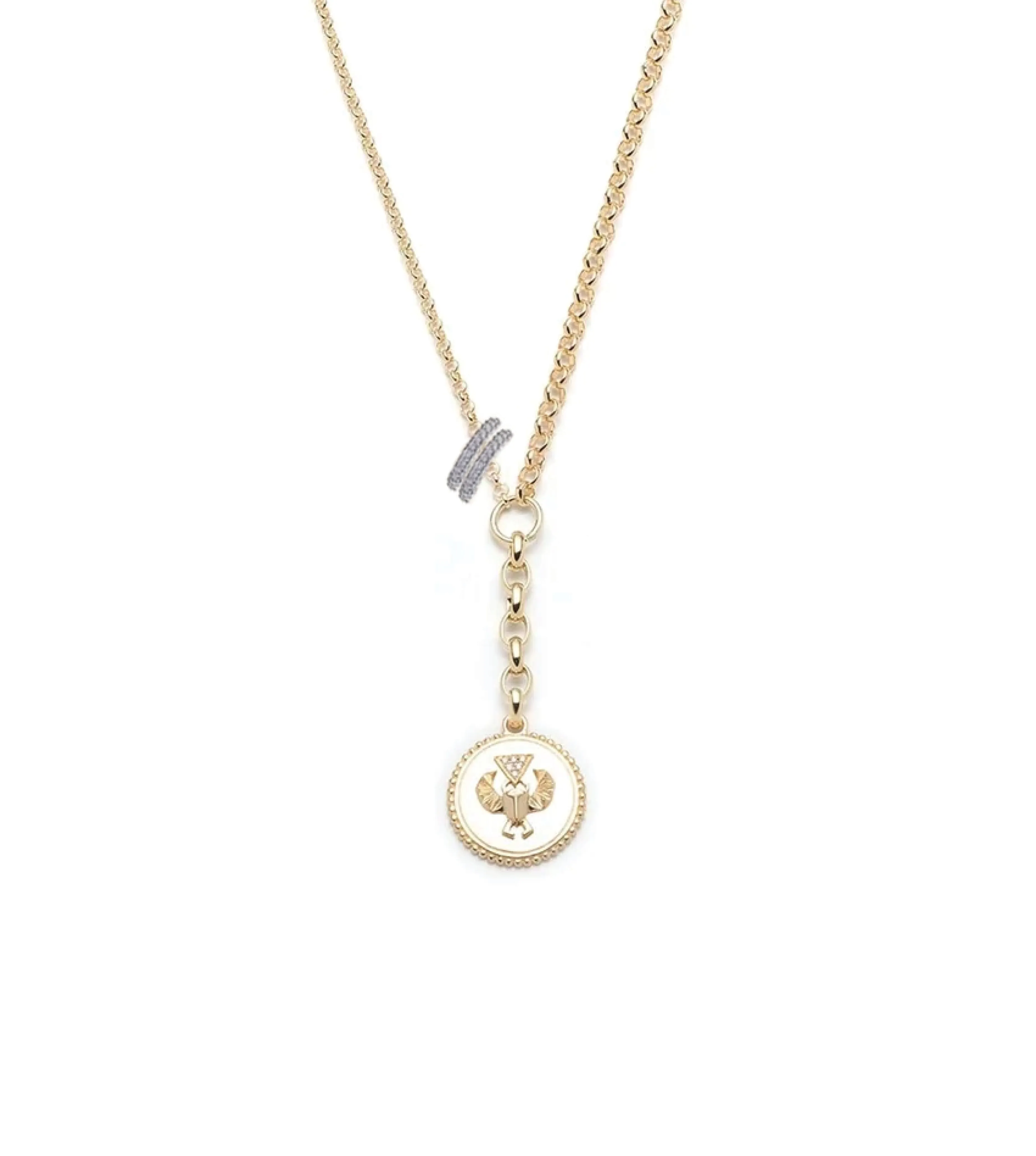 Tenet : Medium Mixed Belcher Extension Necklace with Heart Slides